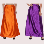 Ladies Glossy silk Underskirt Combo Pack of 2 Orange Purple. - Image 3
