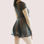 Twilight Glam Mesh Skater Dress – Plus Size - Image 2