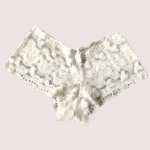 Sexy White Floral Lace Boyleg Panty - Image 2