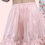 Women Ruffles Satin Faux Silk French Underwear