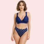 Nautical High-Waisted Anchor Print Bikini Bottom (Bottom Only)