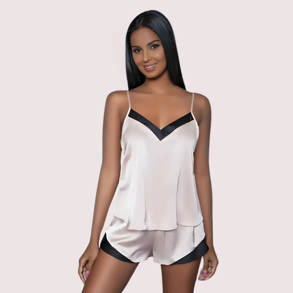 HQqDhACfEHk4vqcEoFBGMZb5aopV9toXsc2nb3Ur.jpg Luxe Silk Satin Cami & Shorts Set - Image 1