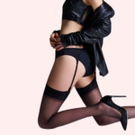 Sheer Black Thigh-High Stockings Pack of 2 – Ultra-Smooth, Garter Belt - Image 2