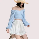 Women Ruffles Satin Faux Silk French Underwear - Image 2