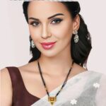 Regal Dual-Strand Black Bead Mangalsutra with Antique Pendant