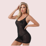 Sexy see through black mesh Chemise - Image 4