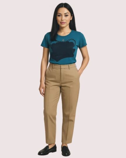 Teal Crown Graphic Crew Neck Tee