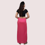 Ladies Glossy silk saree's Pink Petticoat - Image 2