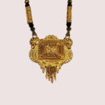 Regal Dual-Strand Black Bead Mangalsutra with Antique Pendant - Image 2