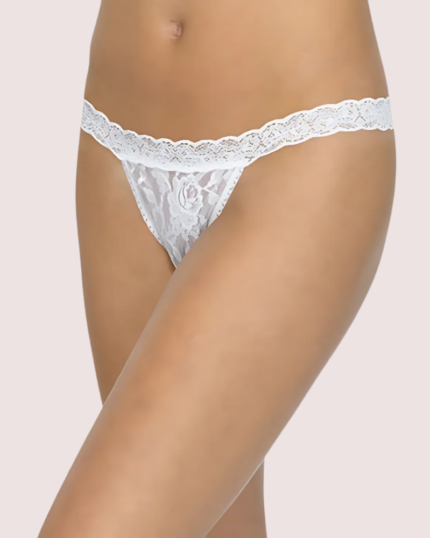 Stretch Lace White G-String