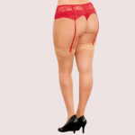Red Allure Lace Suspender Belt – Plus Size - Image 2