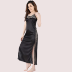 Elegant Lace Seductive Black Nightgown - Image 2