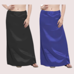 Black & Blue Satin Petticoat Combo (Free Size) - Image 3