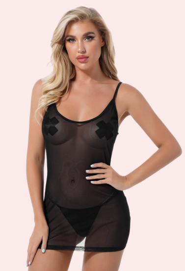 qTFDFbh5Ul5TFrQspfrvrMlVeB94VtamLlKjX6T2.png Sexy see through black mesh Chemise - Image 1