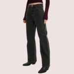 Women's Loose Straight Jeans in Smokey Black Denim