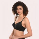 Velvet Touch – Black Lightly Padded Bra - Image 2