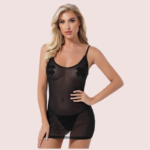 Sexy see through black mesh Chemise - Image 2