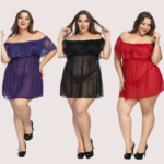 Sexy Plus Size Lace Babydoll Dress - Image 3